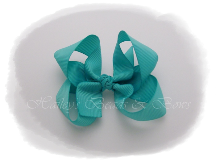 Basic Boutique Blue-small boutique hair bows, baby hair bows, alligator clip bows, blue hair bows, hair clips, ribbon art clips, ribbon sculptures, buy hair bows online