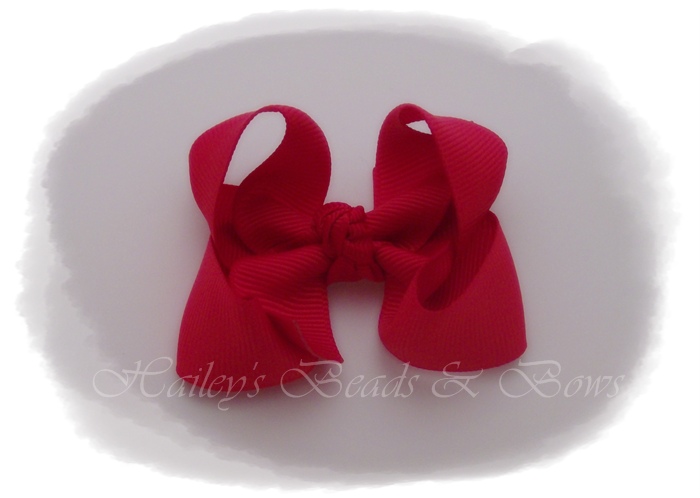 Baby Boutique Bows-Red-small baby hair bows, small boutique hair bows, toddler hair bows, no slip grip, buy hair bows online, baby snap clips