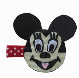 Mickey Mouse Inspired Hair Clip-Mickey Mouse hair bow, Mickey Mouse hair clips, Disney Character hair bows, Character Hair Clips, Ribbon Sculpture hair clips, ribbon art hair clips, animal hair bows