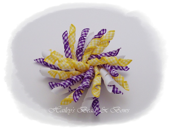Tiger twist-large korker hair bows, boutique hair bows, korkers, layered hair bows, toddler hair bows, baby hair bows